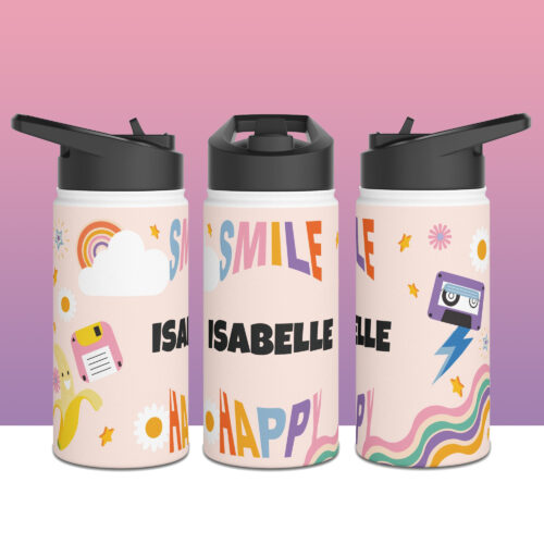 Groovy Retro Stainless Steel Water Bottle Designs by Uniquely You Collection