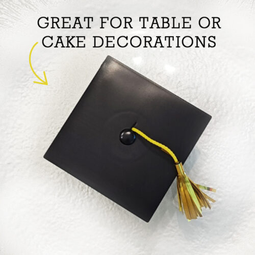graduation cap cake decor black