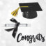 black hat congrats diploma cake decor