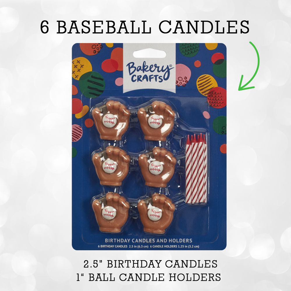 baseball candle holder with candles