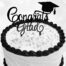 Congrats Grad Pick Cake Decor black