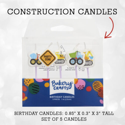 Construction Cake Decor Candles