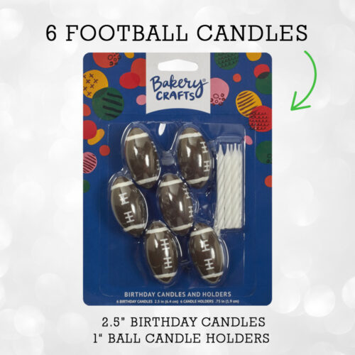 Football Candle Holder with candles
