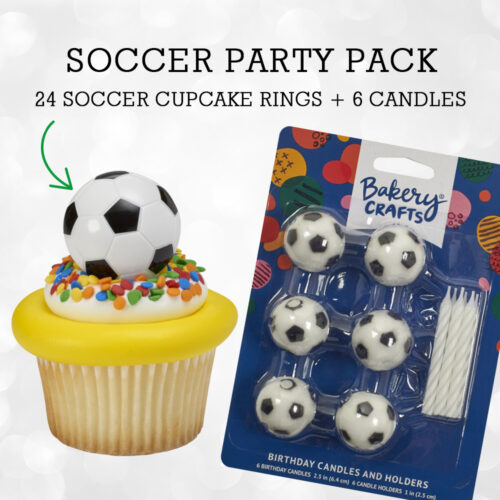 soccer party pack cupcake topper plus soccer ball candles