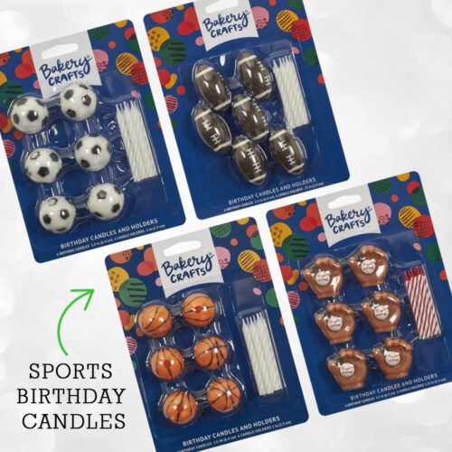 sport theme cake candle holders