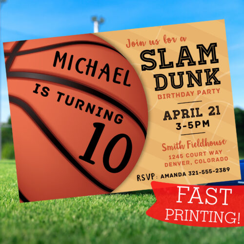 basketball grand slam invitation printing included