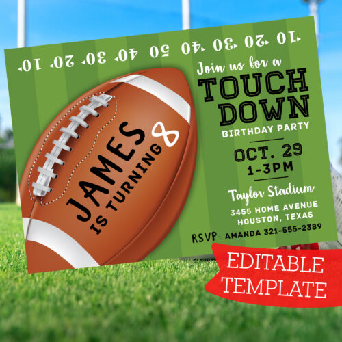 Football Invitation Template Digital Download