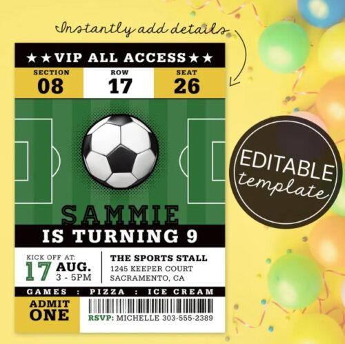 soccer invitation template uniquelyyoucollection