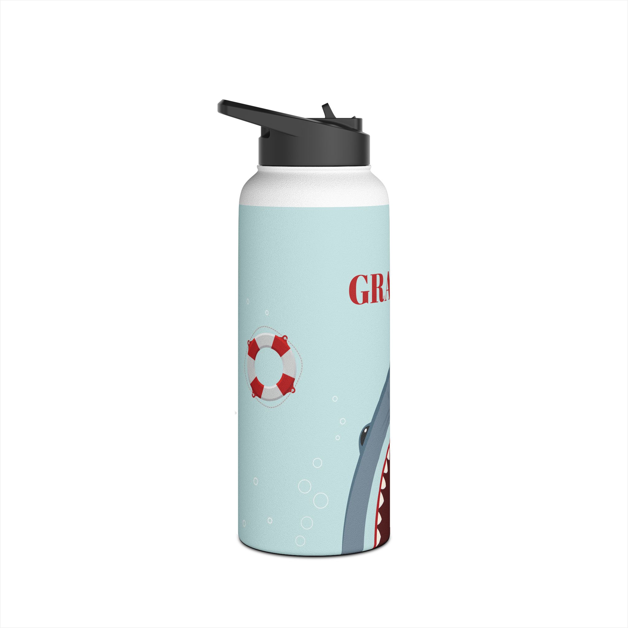 Jawsome Personalized Shark Stainless Steel Water Bottle - Image 11