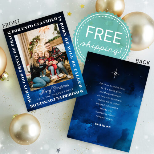 Prince of Peace Starry Night Family Photo Card