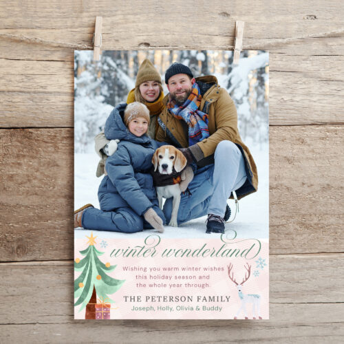 Winter Wonderland Download Print Template Holiday Card Easy Edit