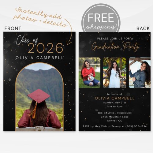 Modern Graduation Announcement printed