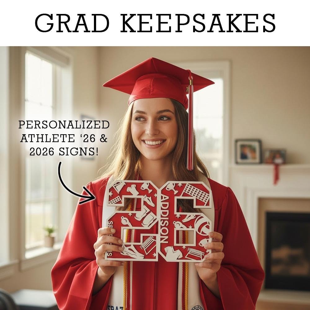 Congrats Grad Cake Topper Set: Gold Script, Black Grad Cap - Image 10
